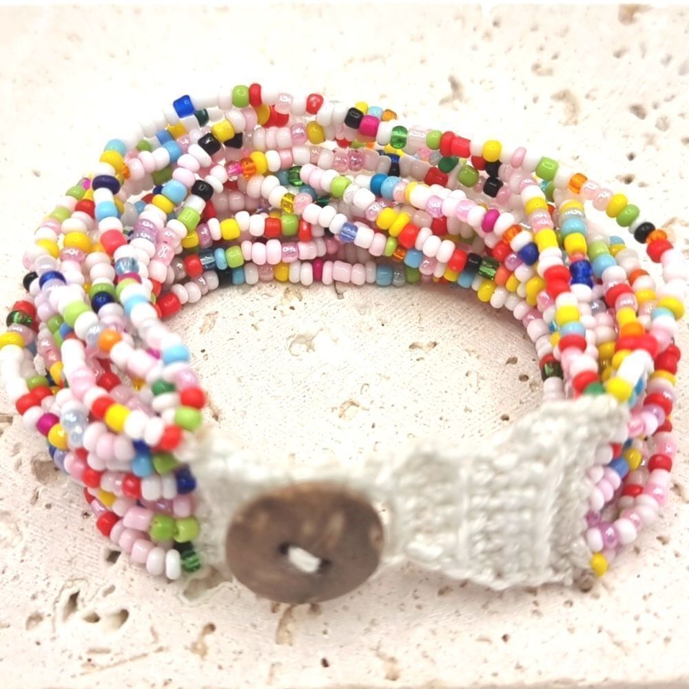 New JCREW Coral confetti beaded bracelet